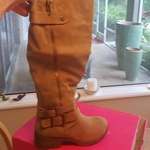 Faux suede boots